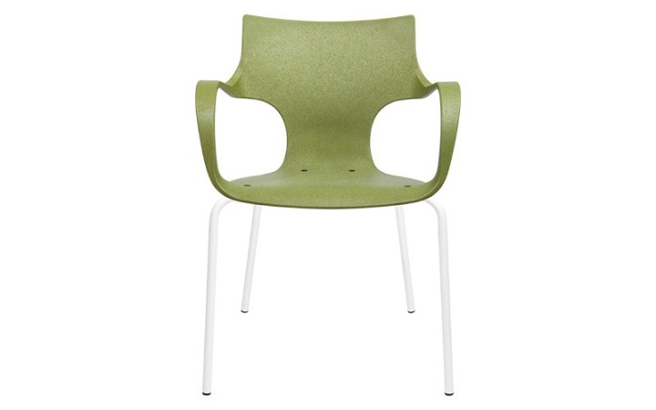 CHAISE ERBI MISKI STILFIBRA AVEC PIÈTEMENT ACIER – FIBRES DE MISCANTHUS ET POLYPROPYLÈNE RECYCLÉ