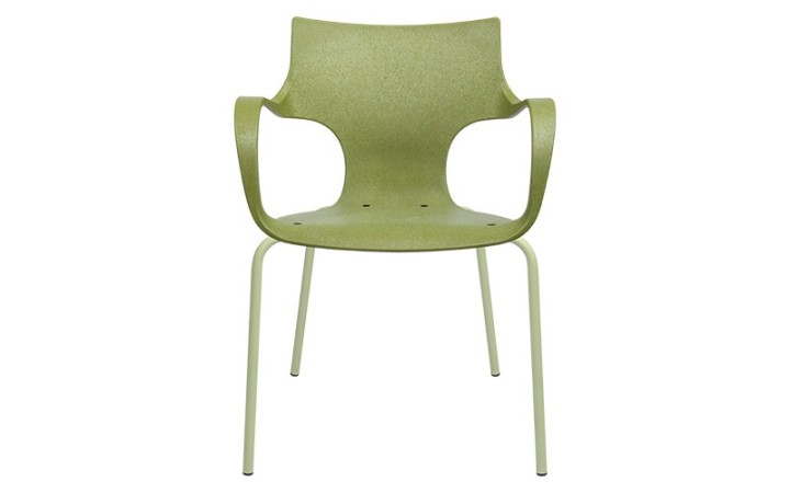 CHAISE ERBI MISKI STILFIBRA AVEC PIÈTEMENT ACIER – FIBRES DE MISCANTHUS ET POLYPROPYLÈNE RECYCLÉ