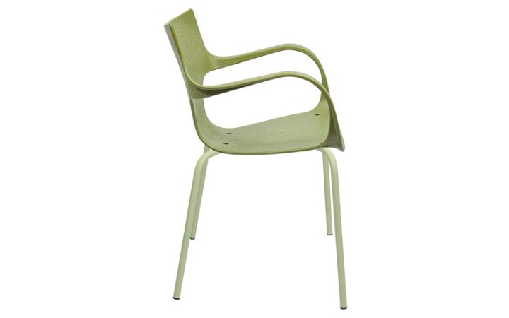 CHAISE ERBI MISKI STILFIBRA AVEC PIÈTEMENT ACIER – FIBRES DE MISCANTHUS ET POLYPROPYLÈNE RECYCLÉ