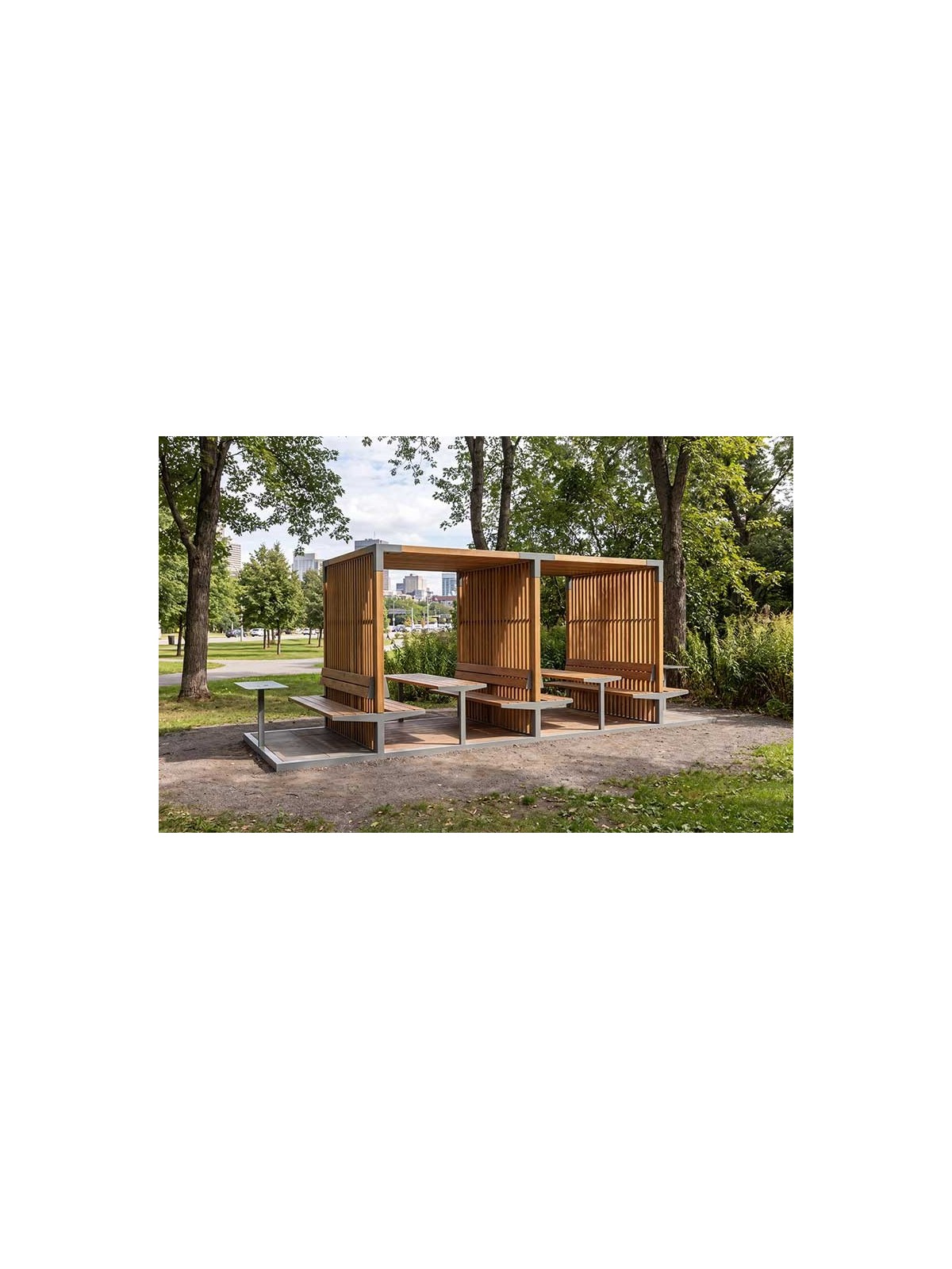 Pergola extérieure double HIMA pour parc et collectivité | CELONA