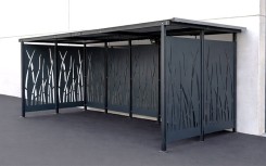 Abri vélo ouvert STANLEY 2 x 5 m modèle Roseau pour entreprise