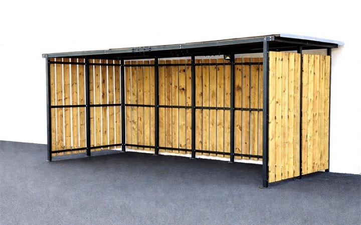 Abri vélo STANLEY 2 x 5 m bois pour entreprise et mobilité douce