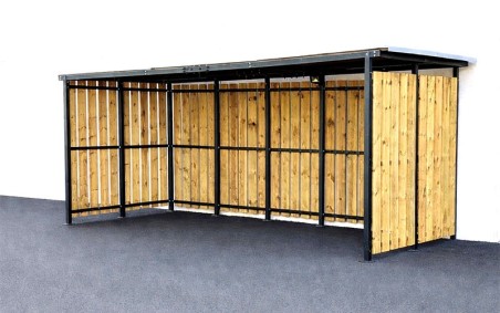 Abri vélo STANLEY 2 x 5 m bois pour entreprise et mobilité douce