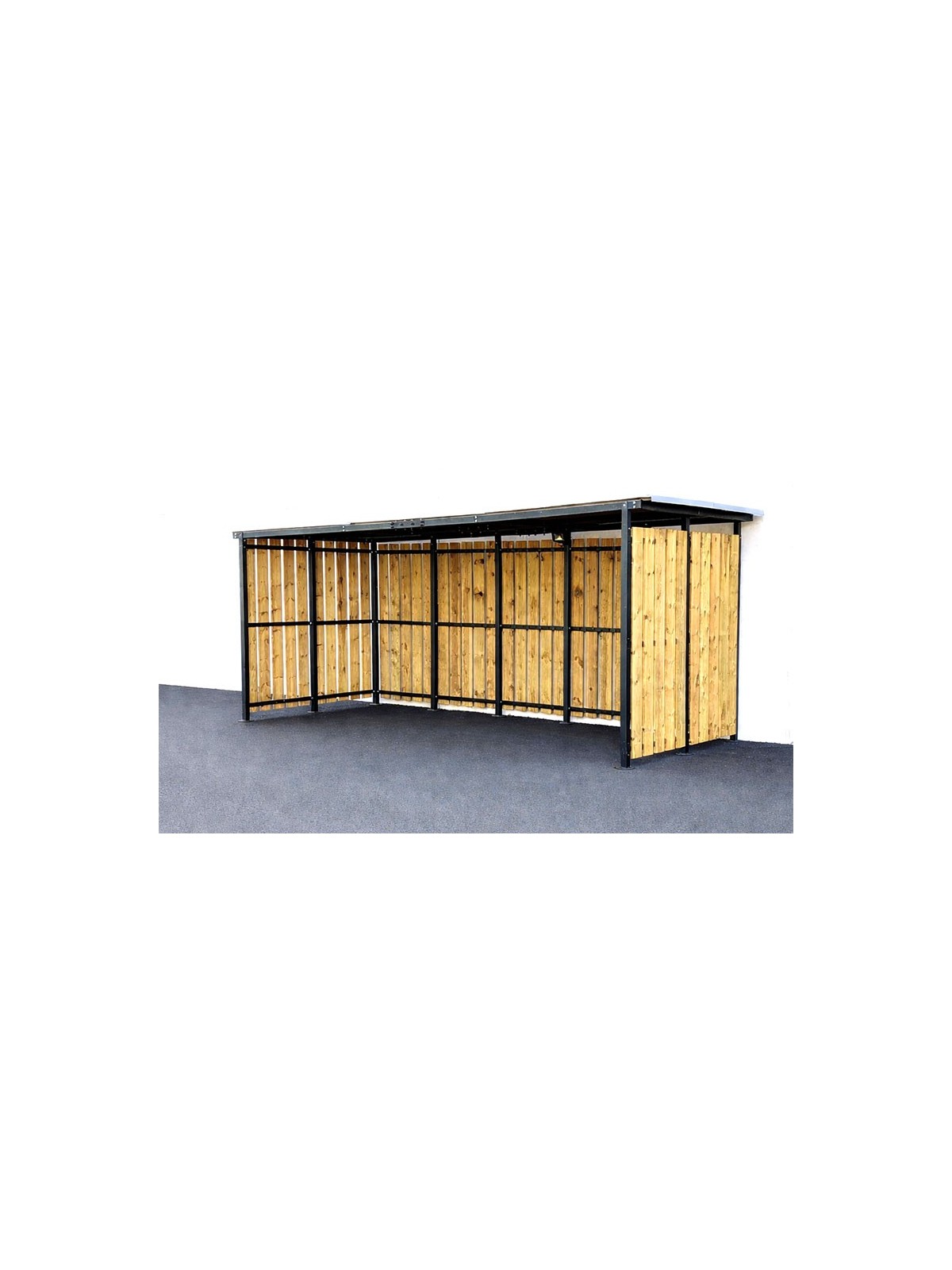 Abri vélo STANLEY 2 x 5 m bois pour entreprise et mobilité douce