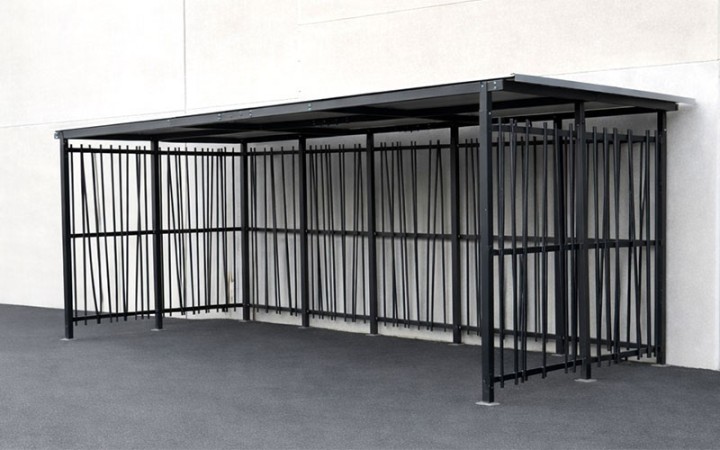 Abri vélo ouvert STANLEY 2 x 5 m modèle Bambou pour entreprise