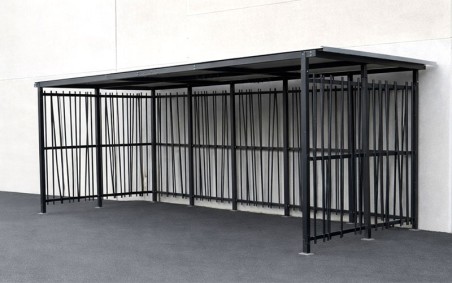 Abri vélo ouvert STANLEY 2 x 5 m modèle Bambou pour entreprise