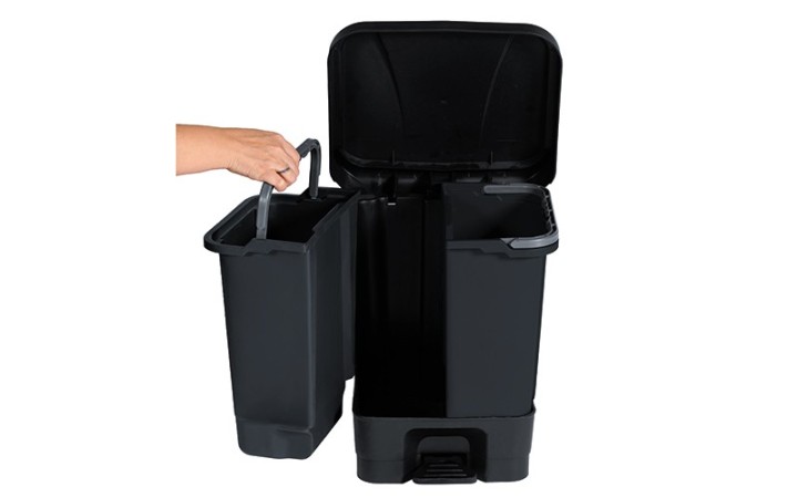 Poubelle de tri intérieur avec deux seaux amovibles de 20 L