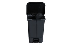 Poubelle de tri sélectif 60 L à pédale avec 2 seaux de 30 L