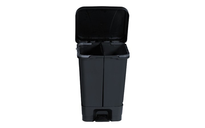Poubelle de tri sélectif 60 L à pédale avec 2 seaux de 30 L