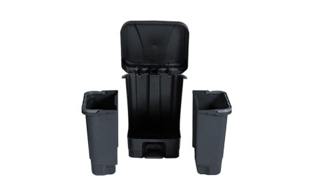Poubelle de tri sélectif 60 L à pédale avec 2 seaux de 30 L