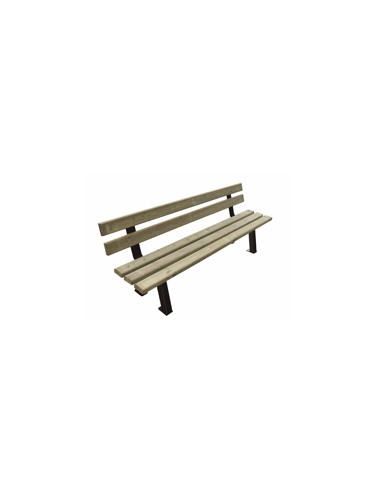 BANC SEMINE PIN DU NORD PIEDS DOUBLES RAL 9005 NOIR