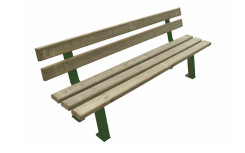BANC SEMINE PIN DU NORD PIEDS DOUBLES RAL 9006 VERT