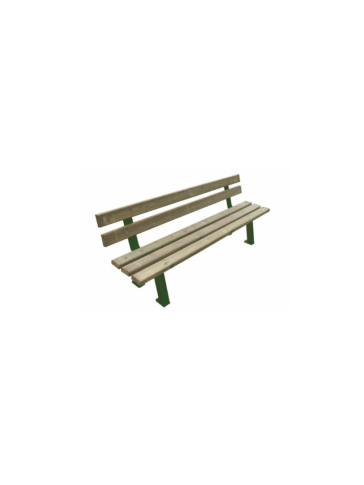 BANC SEMINE PIN DU NORD PIEDS DOUBLES RAL 9006 VERT
