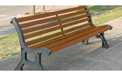 BANC CISSE Banc dix lattes en bois exotique Piètement en fonte ductile avec une couche primaire époxy longueur 1995 mm