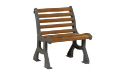 FAUTEUIL CISSE dix lattes en bois exotique Piètement en fonte ductile avec une couche primaire époxy largeur 595 mm