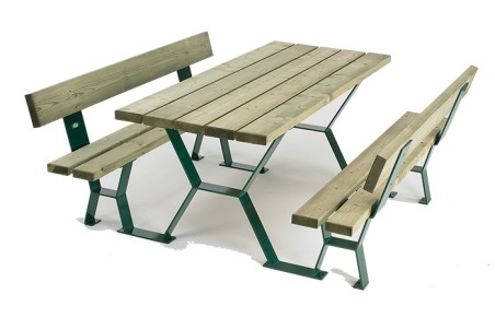 TABLE DE PIQUE NIQUE AVEC DOSSIER GENET