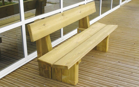 BANC NANDINA en pin du nord rouge traité classe 4 longueur 1800 mm