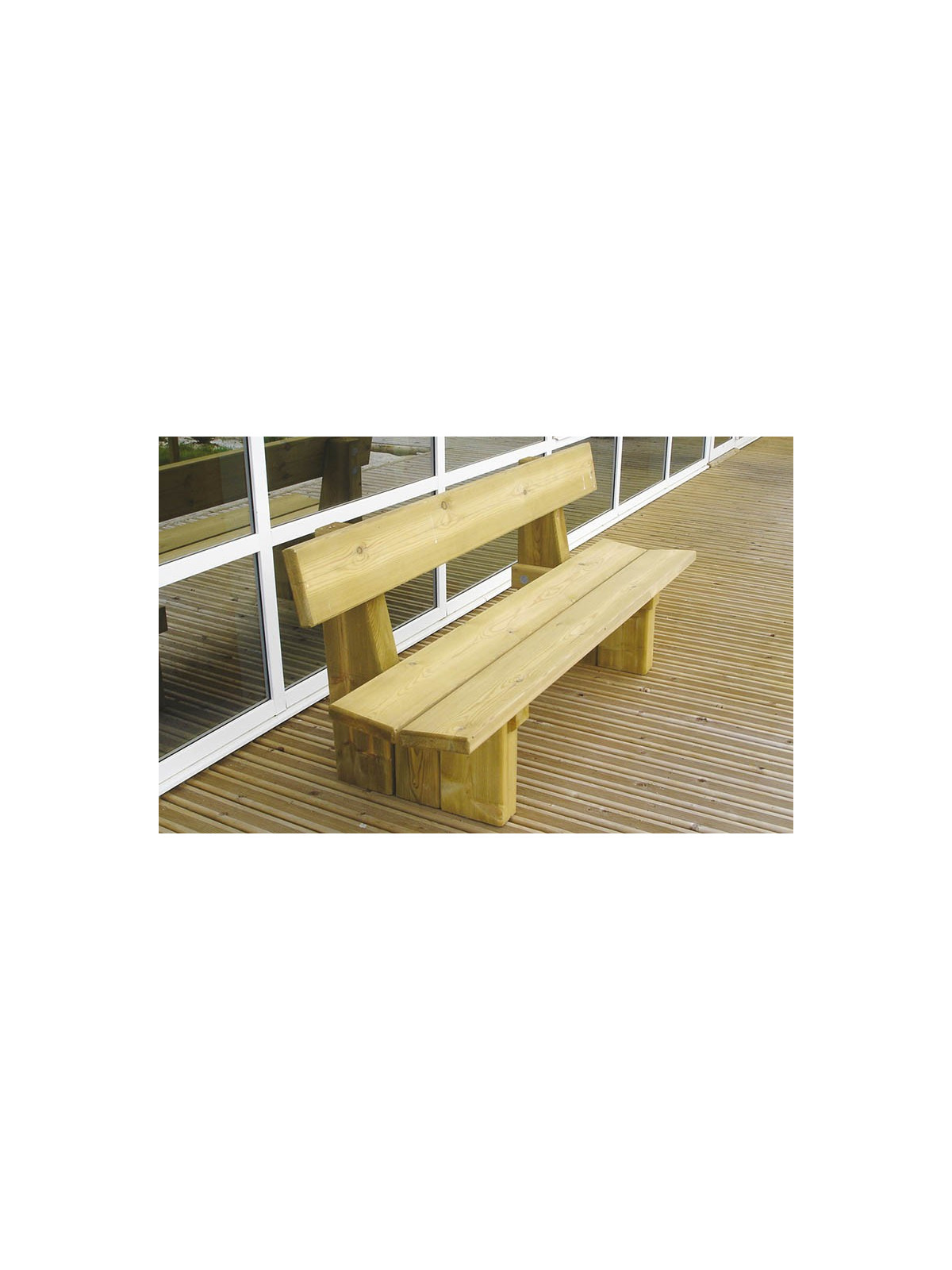 BANC NANDINA en pin du nord rouge traité classe 4 longueur 1800 mm