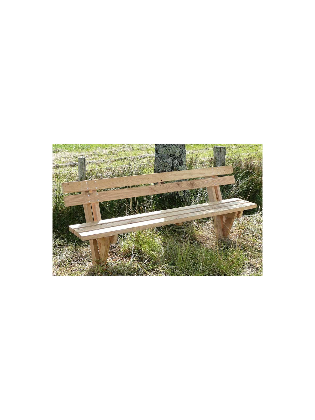 BANC LAURINE en chataignier type forestier longueur 2000 mm