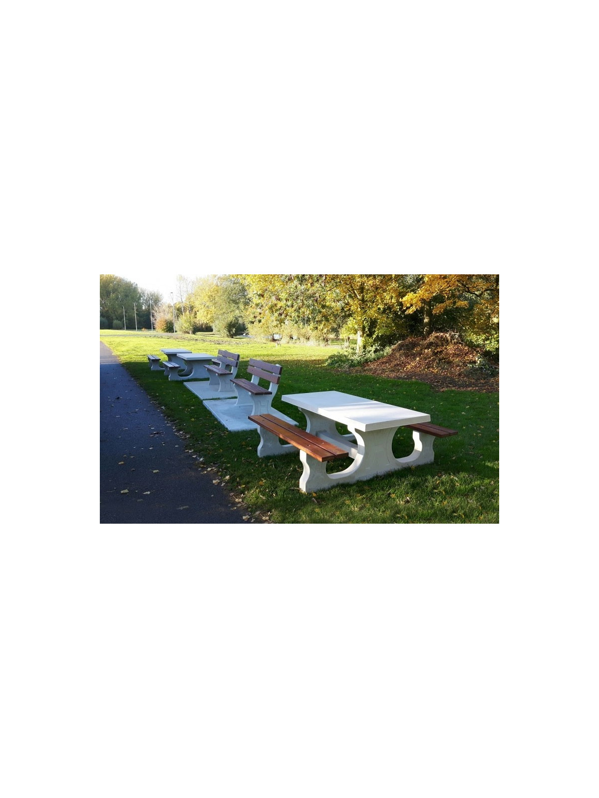 TABLE PIQUE NIQUE MARNAY BÉTON NATUREL