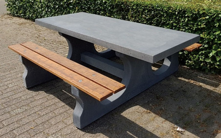 TABLE PIQUE NIQUE MARNAY BÉTON GRIS ANTHRACITE