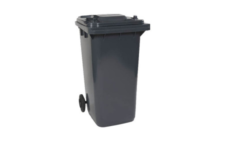 BAC ROULANT 2 ROUES 360 L CUVE GRISE COUVERCLE GRIS