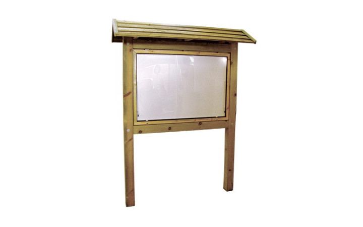 PANNEAU AFFICHAGE EN BOIS  AVEC TOITURE ET VITRINE
PLANIMÈTRE RECTO VERSO POUR AFFICHAGE URBAIN