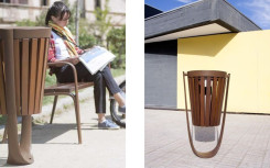 CORBEILLE ELENA ACIER/BOIS