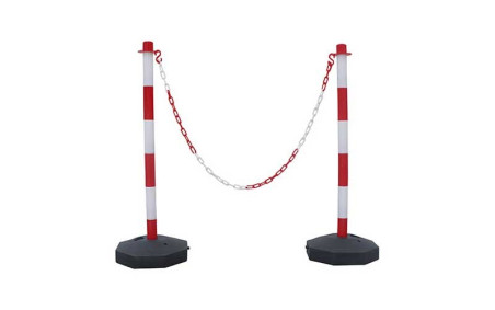 KIT 2 POTEAUX PVC ECO AVEC CHAINE