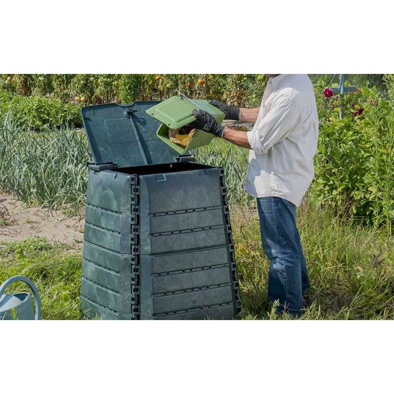 Composteur en plastique recyclé avec couvercle - 320L : Compostage et  recyclage des déchets verts AUTRES MARQUES potager et verger - botanic®