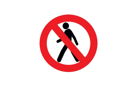 ADHESIF MARQUAGE AU SOL - PIETON INTERDIT