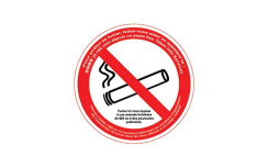 PANNEAUX PVC RONDS ADHESIFS - INTERDICTION DE FUMER