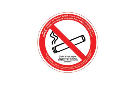 PANNEAUX PVC RONDS ADHESIFS - INTERDICTION DE FUMER