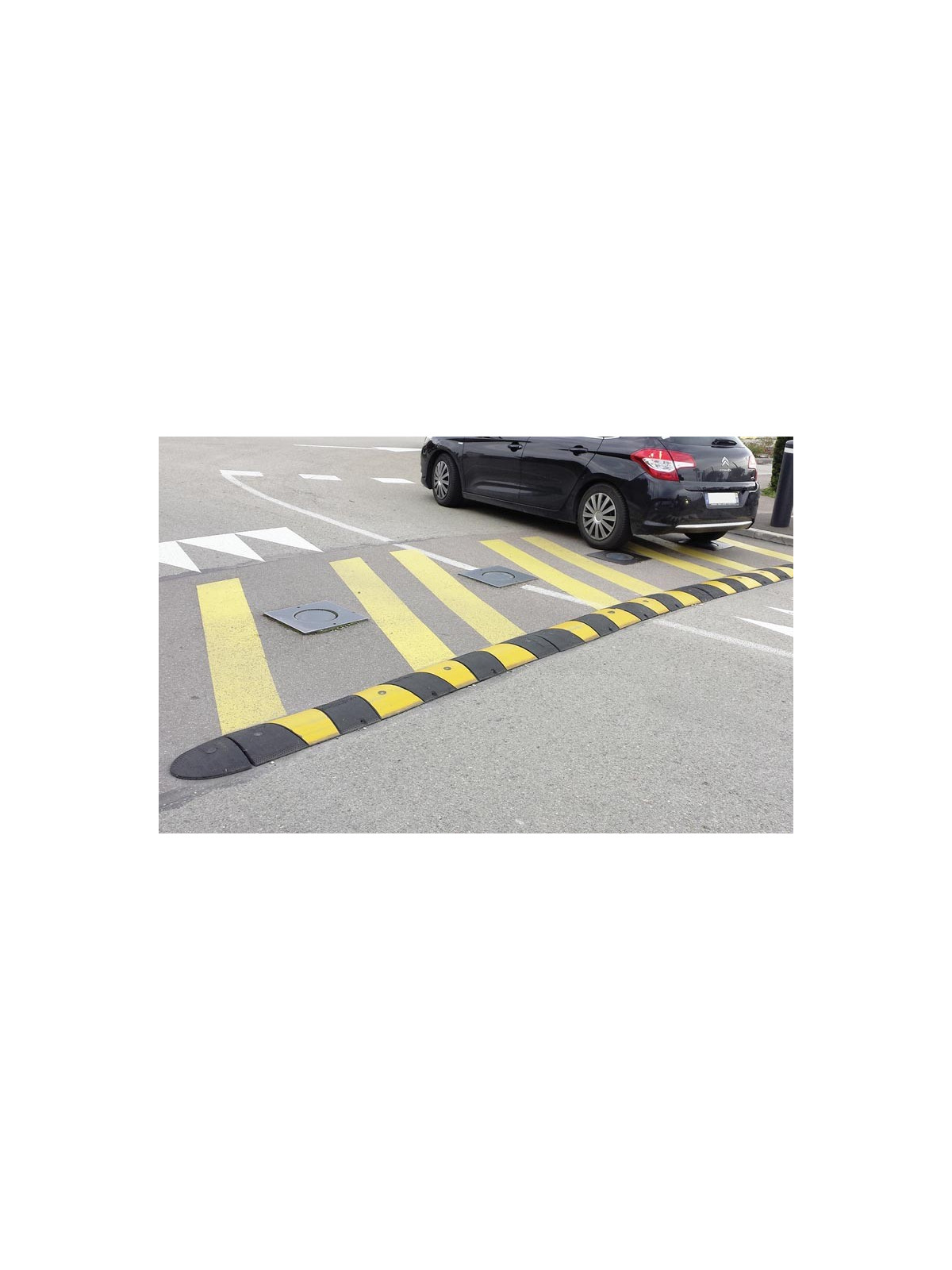 Ralentisseur monobloc éco noir / jaune hauteur 50 mm pour voie privée