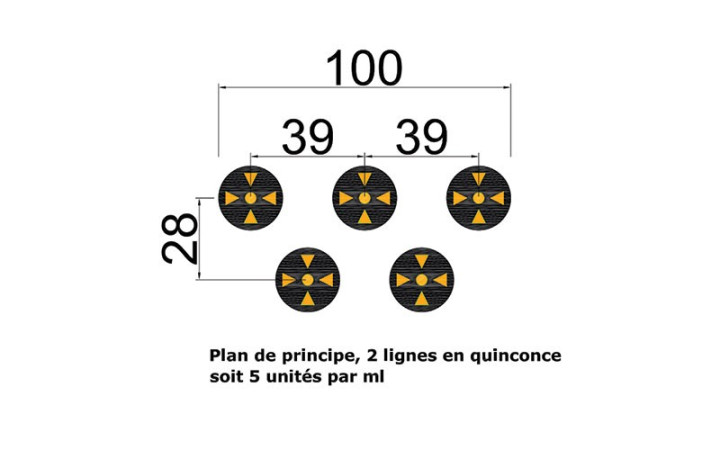 RALENTISSEUR PIN'S - VOIE PRIVEE en caoutchouc recyclé