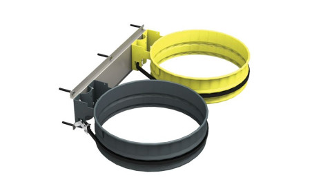 SUPPORT SAC MURAL 2 FLUX GRIS RAL 7016 + JAUNE RAL 1018