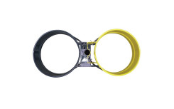 SUPPORT SAC SUR POTEAU DOUBLE FLUX gris ral 7016 + jaune ral 1018