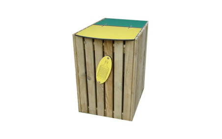 CORBEILLE TRI SÉLECTIF AVEC COUVERCLE jaune / vert