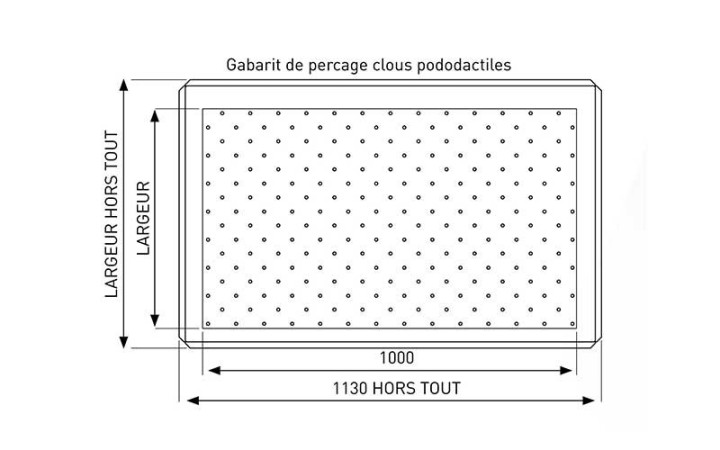 GABARIT DE PERÇAGE POUR CLOUS PODOTACTILES STRIES