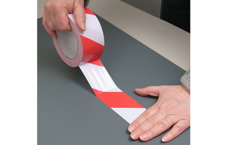 RUBAN DE MARQUAGE LISSE - LOT DE 6 - ROUGE/BLANC