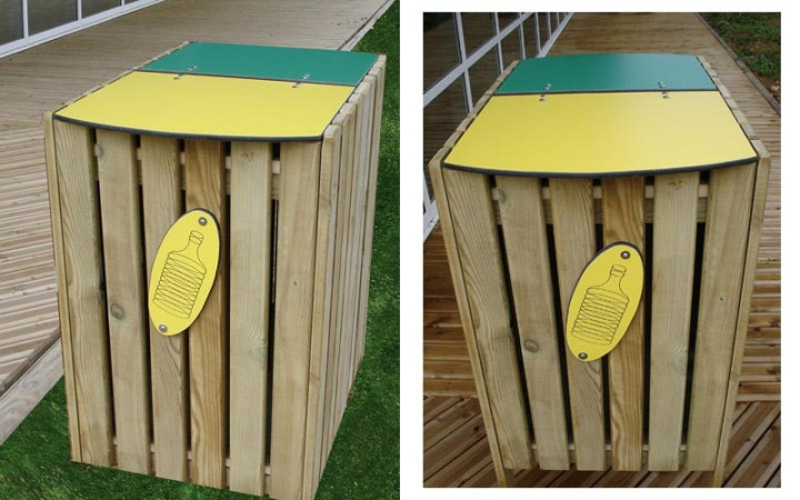 CORBEILLE TRI SELECTIF AVEC COUVERCLE
VERT/JAUNE