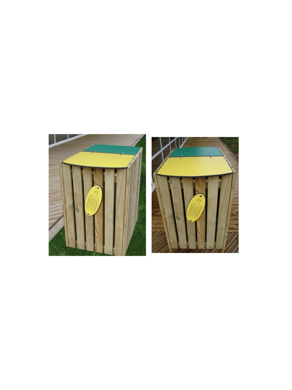 CORBEILLE TRI SELECTIF AVEC COUVERCLE
VERT/JAUNE