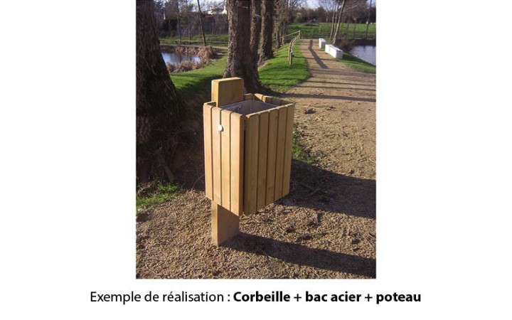 CORBEILLE VIRA + POTEAU + BAC ACIER