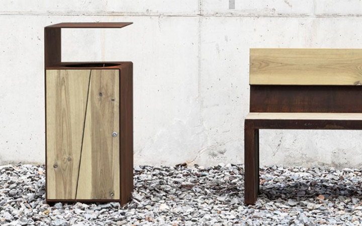 CORBEILLE DELMAS EN ACIER CORTEN
POUBELLE DE VILLE DESIGN