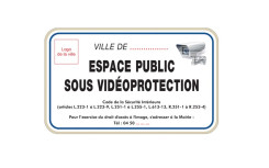 PANNEAU VIDEOPROTECTION ESPACE PUBLIC SOUS PROTECTION