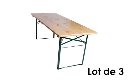 LOT DE 3 TABLES ALSACE lg 800 MM Lg 2000 MM