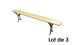 LOT DE 3 BANCS LORRAINE LARGEUR 250 MM LONGUEUR 2000 MM
