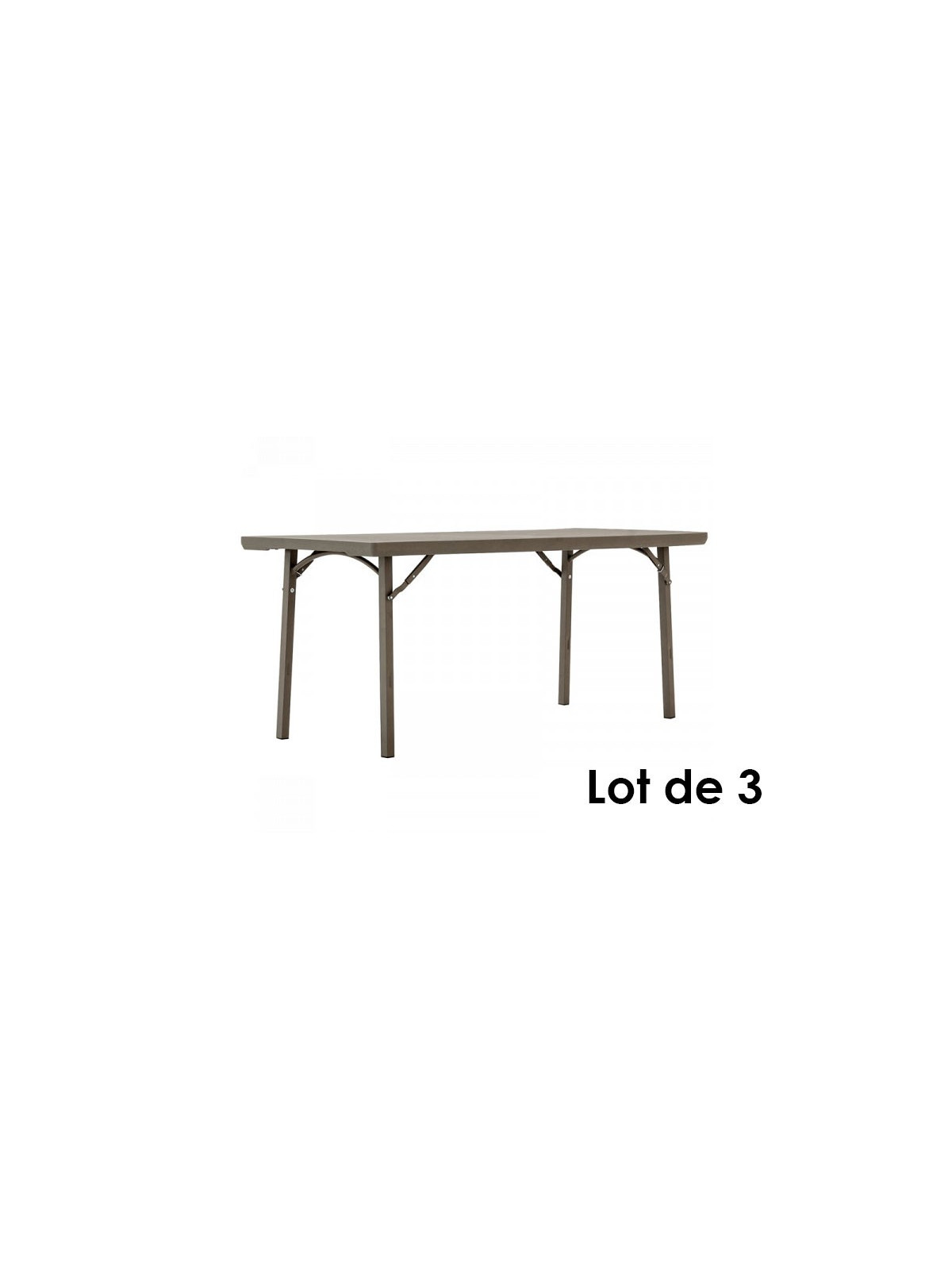LOT DE 3 TABLES RECTANGULAIRES POLYETHYLENE GRIS 1830 X 760 MM