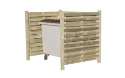 CACHE CONTENEUR SIMPLE BOIS
PANNEAU EN PIN POUR ESPACE EXTERIEUR STOCKAGE DE DECHETS