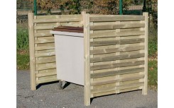 CACHE CONTENEUR SIMPLE BOIS
PANNEAU EN PIN POUR ESPACE EXTERIEUR STOCKAGE DE DECHETS